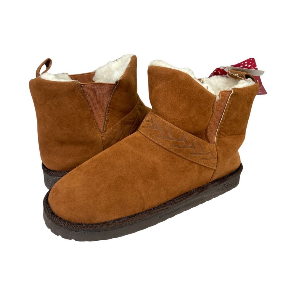 S2B1 Muk Luk Cognac Harleen Faux Fur Lined Bootie Women's 8M